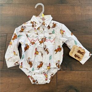 Wrangler Kids Bodysuit with Cowboy Motif